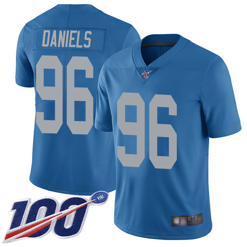 Detroit Lions Limited Blue Men Mike Daniels Alternate Jersey NFL Football #96 100th Season Vapor Untouchable->youth nfl jersey->Youth Jersey